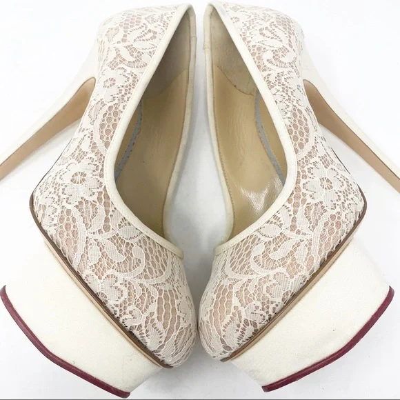 Charlotte Olympia Polly Pumps Lace Platform 6.5 - Picture 9 of 16